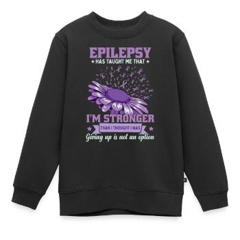 Epilepsy Fighter - Kids Premium Organic Sweatshirt - black - Front - AI Model Kid Female (0cm)