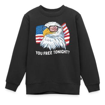 Du bist heute Abend frei Weißkopfseeadler Amerika - Kinder Premium Organic Sweatshirt - Schwarz - Vorne - AI Model Kid Female (0cm)