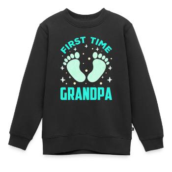 La première fois grand-père mignon première fois grands-parents - Sweat Premium enfant bio - noir - Devant - AI Model Kid Female (0cm)