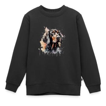 Black and Tan Coonhound - Kids Premium Organic Sweatshirt - black - Front - AI Model Kid Female (0cm)