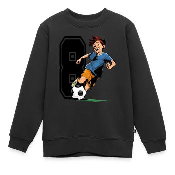 8 Year Old Footballer & Soccer Children's Birthday Party - Kids Premium Organic Sweatshirt - black - Front - AI Model Kid Female (0cm)