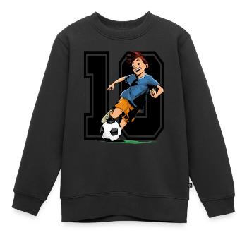 10 Year Old Footballer & Soccer Children's Birthday Party - Kids Premium Organic Sweatshirt - black - Front - AI Model Kid Female (0cm)