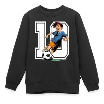 10 Year Old Footballer & Soccer Children's Birthday Party - Kids Premium Organic Sweatshirt - black - Front - AI Model Kid Female (0cm)