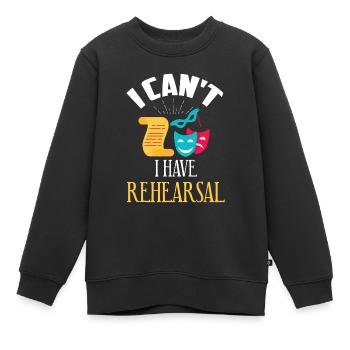 Répétition théâtrale, répétition drôle d’acteur Gi - Sweat Premium enfant bio - noir - Devant - AI Model Kid Female (0cm)