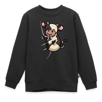 Mignon tissu de vache mordant vache suceuse - Sweat Premium enfant bio - noir - Devant - AI Model Kid Female (0cm)