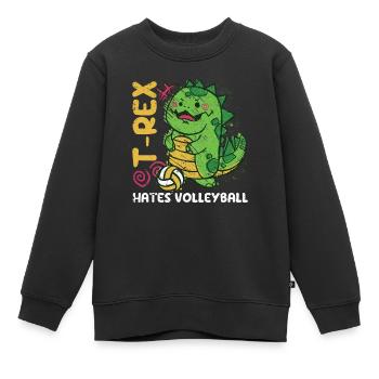 T-Rex déteste les joueurs de volleyball athlètes sports de loisir - Sweat Premium enfant bio - noir - Devant - AI Model Kid Female (0cm)