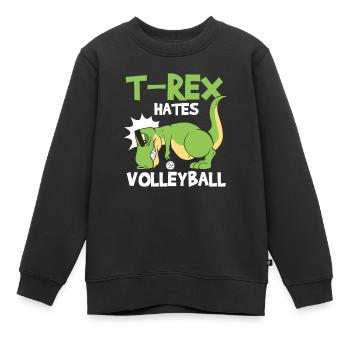 T-Rex déteste les joueurs de volleyball athlètes sports de loisir - Sweat Premium enfant bio - noir - Devant - AI Model Kid Female (0cm)