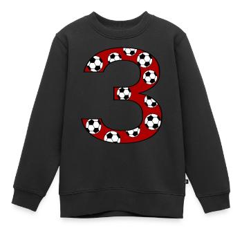 3rd Birthday Football Red - Kids Premium Organic Sweatshirt - black - Front - AI Model Kid Female (0cm)