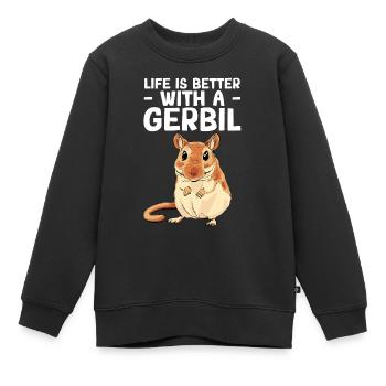 Gerbille - Sweat Premium enfant bio - noir - Devant - AI Model Kid Female (0cm)