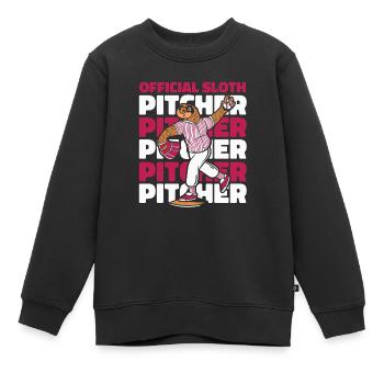 Faultier Krug Faultier Baseball - Kinder Premium Organic Sweatshirt - Schwarz - Vorne - AI Model Kid Female (0cm)