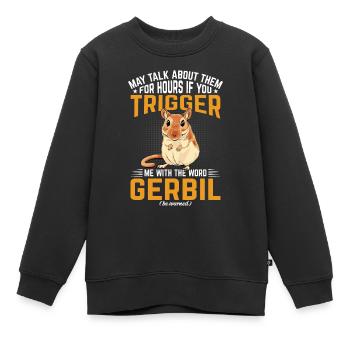 Gerbille - Sweat Premium enfant bio - noir - Devant - AI Model Kid Female (0cm)