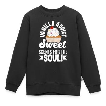 Vanilla Addict Sweet Scents for the Soul - Kids Premium Organic Sweatshirt - black - Front - AI Model Kid Female (0cm)