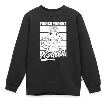 Reine putois furet - Sweat Premium enfant bio - noir - Devant - AI Model Kid Female (0cm)