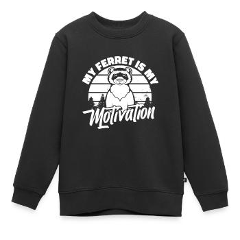 Putois furet mignon - Sweat Premium enfant bio - noir - Devant - AI Model Kid Female (0cm)