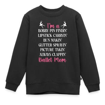 Ballet Dancer Dance Girl Ballerina - Kinder Premium Organic Sweatshirt - Schwarz - Vorne - AI Model Kid Female (0cm)