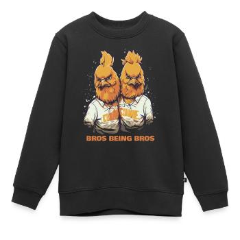 Bros unter sich: Die Hühner Brüder - Kinder Premium Organic Sweatshirt - Schwarz - Vorne - AI Model Kid Female (0cm)