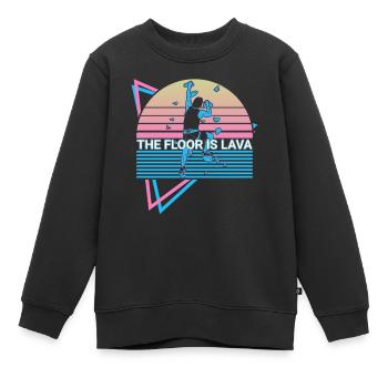Felsklettern Felskletterer Retro - Kinder Premium Organic Sweatshirt - Schwarz - Vorne - AI Model Kid Female (0cm)