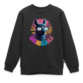 Lama Alpaka Hasta La Vista Einschulung 5.Klasse - Kinder Premium Organic Sweatshirt - Schwarz - Vorne - AI Model Kid Female (0cm)