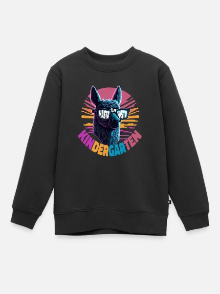 Lama Alpaka Hasta La Vista Einschulung 1.Klasse - Kinder Premium Organic Sweatshirt - Schwarz