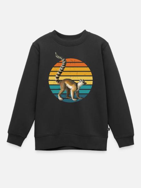 Lemur - Kinder Premium Organic Sweatshirt - Schwarz