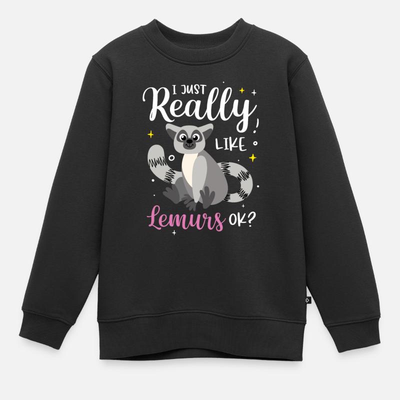 Lemur - Kinder Premium Organic Sweatshirt - Schwarz