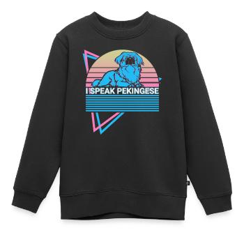Ich spreche Pekinesisch Retro - Kinder Premium Organic Sweatshirt - Schwarz - Vorne - AI Model Kid Female (0cm)