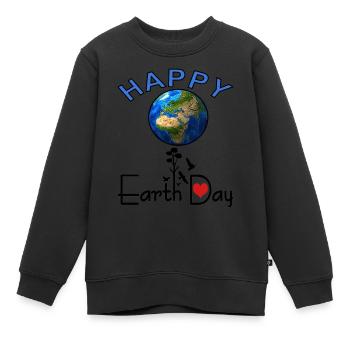 Tag der Erde die Welt retten Umwelt Geschenkidee - Kinder Premium Organic Sweatshirt - Schwarz - Vorne - AI Model Kid Female (0cm)
