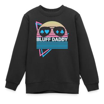 Pokerspieler Papa Retro - Kinder Premium Organic Sweatshirt - Schwarz - Vorne - AI Model Kid Female (0cm)