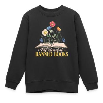 Lire des livres interdits - Sweat Premium enfant bio - noir - Devant - AI Model Kid Female (0cm)