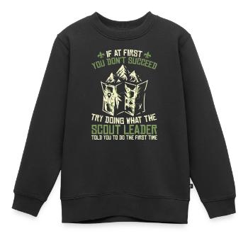 Pfadfinder Witzig - Kinder Premium Organic Sweatshirt - Schwarz - Vorne - AI Model Kid Female (0cm)