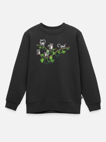 Lemur - Kinder Premium Organic Sweatshirt - Schwarz