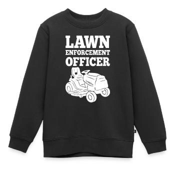 Lawn Enforcement Officer Mowing Grass Mower Garden - Kids Premium Organic Sweatshirt - black - Front - AI Model Kid Female (0cm)