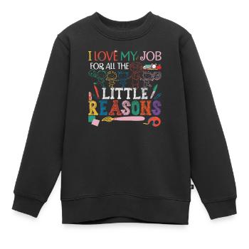 Professeur d’enseignement mignon - Sweat Premium enfant bio - noir - Devant - AI Model Kid Female (0cm)