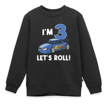 Kindergeburtstag Autorennen Auto / 3 Jahre - Kinder Premium Organic Sweatshirt - Schwarz - Vorne - AI Model Kid Female (0cm)