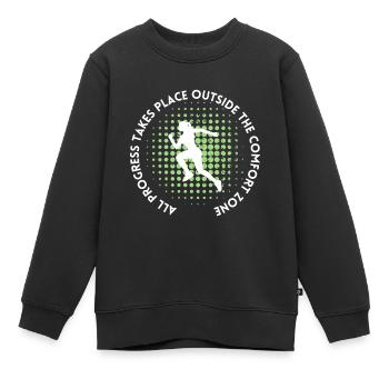 Le progrès se fait en dehors de la zone de confort - Sweat Premium enfant bio - noir - Devant - AI Model Kid Female (0cm)
