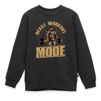 Beast Workout Mode Workout Training Weight Lifting - Sweat Premium enfant bio - noir - Devant - AI Model Kid Female (0cm)