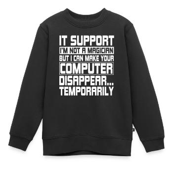 Drôle d’ingénieur informatique de support informatique - Sweat Premium enfant bio - noir - Devant - AI Model Kid Female (0cm)