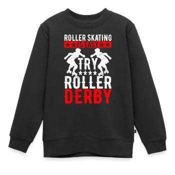 Roller Derby - Kinder Premium Organic Sweatshirt - Schwarz - Vorne - AI Model Kid Female (0cm)