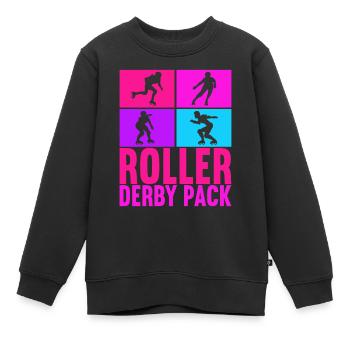 Roller Derby - Kinder Premium Organic Sweatshirt - Schwarz - Vorne - AI Model Kid Female (0cm)