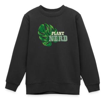 Plant Nerd Plant Monstera Gardener Window Leaf - Sweat Premium enfant bio - noir - Devant - AI Model Kid Female (0cm)