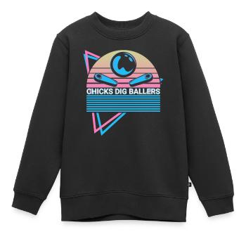 Flipperautomat Retro - Kinder Premium Organic Sweatshirt - Schwarz - Vorne - AI Model Kid Female (0cm)
