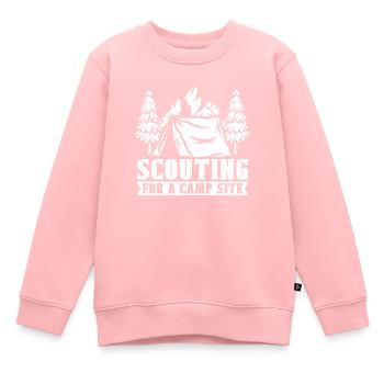 Boy Scout drôle - Sweat Premium enfant bio - rose - Devant - AI Model Kid Female (0cm)