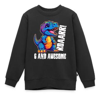 6 ans anniversaire 6ème cadeau six garçon - Sweat Premium enfant bio - noir - Devant - AI Model Kid Female (0cm)