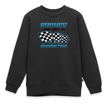 Bremsen Sind Nur Ein Vorschlag, Racing Checkered - Kinder Premium Organic Sweatshirt - Schwarz - Vorne - AI Model Kid Female (0cm)