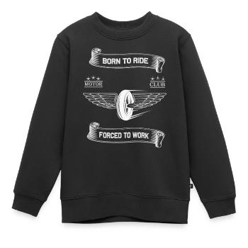 Born To Ride MC Wings Design - Sweat Premium enfant bio - noir - Devant - AI Model Kid Female (0cm)