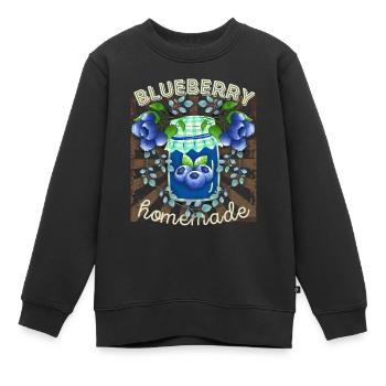Blueberry, Blaubeermarmelade, Blaubeeren Spruch - Kinder Premium Organic Sweatshirt - Schwarz - Vorne - AI Model Kid Female (0cm)