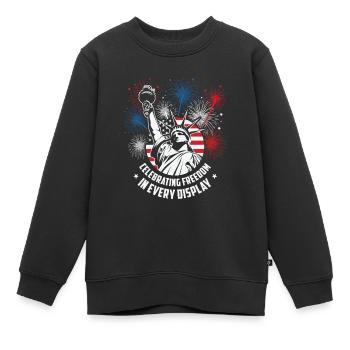 Indépendance des États-Unis Patriotic American - Sweat Premium enfant bio - noir - Devant - AI Model Kid Female (0cm)