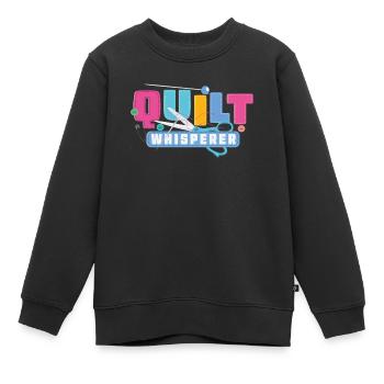 Quilting Quilt Patchwork Quilting Sewing Sewing Needle - Sweat Premium enfant bio - noir - Devant - AI Model Kid Female (0cm)