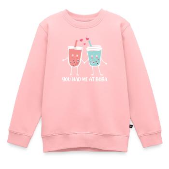 Bubble Tea Funny Kawaii Bubble Milk Boba Tea - Kids Premium Organic Sweatshirt - rose - Front - AI Model Kid Female (0cm)