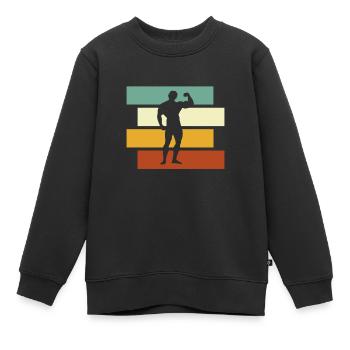 Body building Retro - Kinder Premium Organic Sweatshirt - Schwarz - Vorne - AI Model Kid Female (0cm)